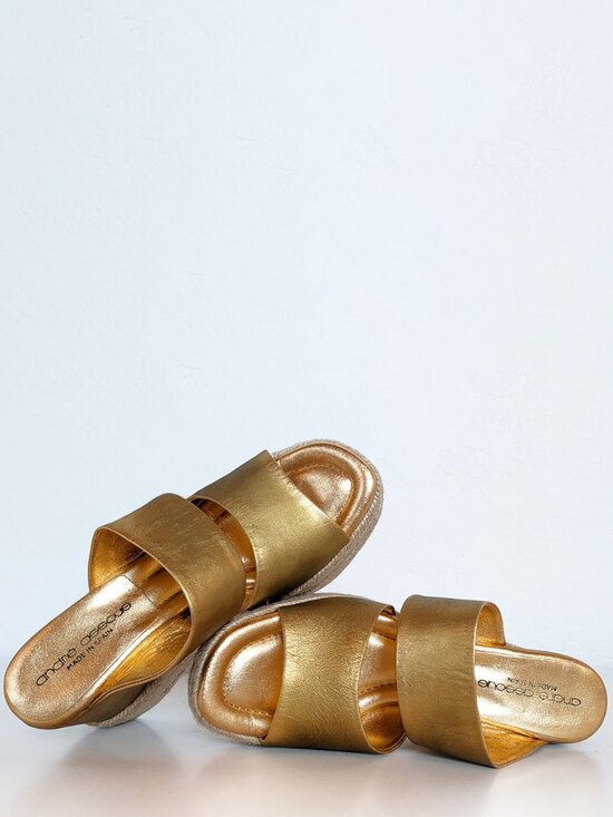 André Assous Shoes - André Assous Leather Platform Wedge Sandal
